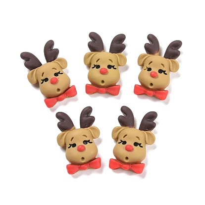Resin Decoden Cabochons, Christmas Theme, Elk Christmas Reindeer/Stag