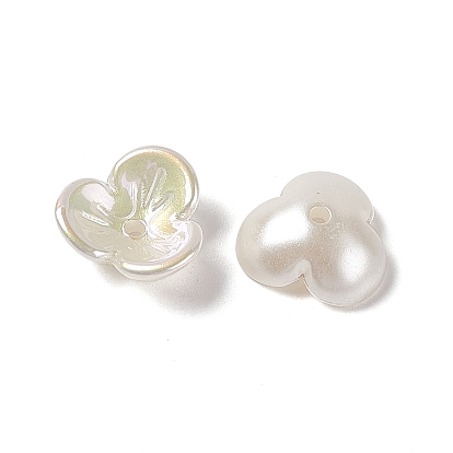Bouchon de perle acrylique opaque, couleur ab , Flower 3 pétales