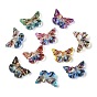 Translucent Resin Cabochons, Golden Metal Enlaced Butterfly