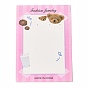 Rectangle Paper Earring Display Cards, Bear Print Jewelry Display Card for Earring Necklace Storage