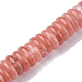 Cherry Quartz Glass Beads Strands, Disc