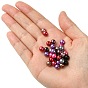 1Box Mixed Style Round Glass Pearl Beads, Dyed, 6mm, Hole: 1mm, about 50pcs/compartment, 500pcs/box
