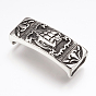 316 Surgical Stainless Steel Slide Charms, Rectangle with Boat