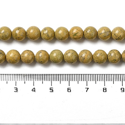Brins de perles en pierre verdite naturelle, Grade a, ronde