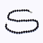Colliers naturels et synthétiques en perles mélangées, avec les accessoires en laiton, ronde