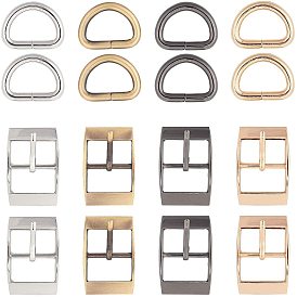 Kits d'accessoires de sac de bricolage, avec anneaux en fer D et boucles à rouleaux à une broche en alliage