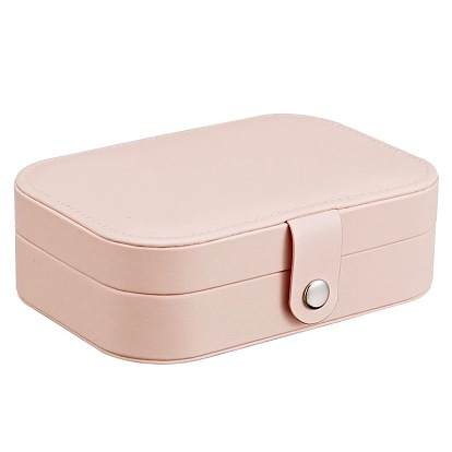 Imitation Leather Jewelry Storage Bag with Snap Fastener, for Bracelet, Necklace, Earrings, Rectangle