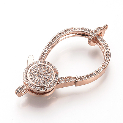 Brass Micro Pave Cubic Zirconia Lobster Claw Clasps