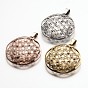 304 Stainless Steel Hollow Pendants, Round, 42.5x40x8.5~9.8mm, Hole: 5x9mm