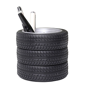 Porte-stylos pour pneus de voiture empilables créatifs en PVC, organisateur de papeterie de table amusant