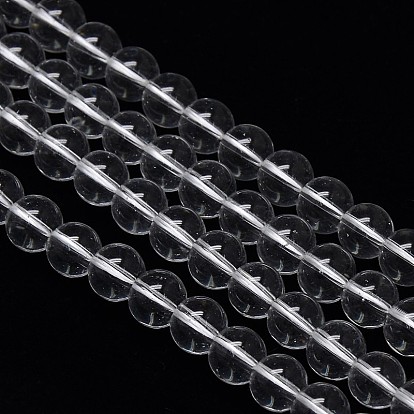 Черные круглые стеклянные бусины хрусталя, 8 мм, отверстие : 1 мм, около 54 шт / нитка, 15.7 дюйм