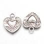 Tibetan Style Zinc Alloy Charms, Double-sided Heart, Lead Free, 15.5x12x3mm, Hole: 1.5mm