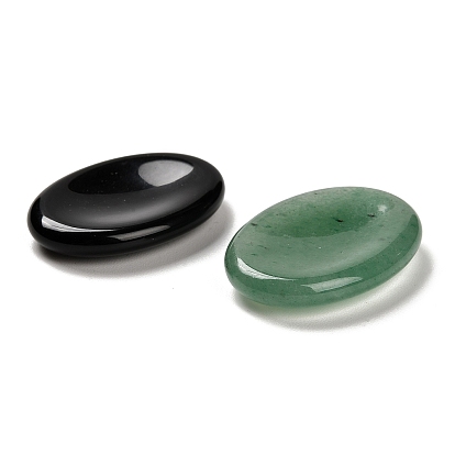 Oval Gemstone Worry Stone, Anxiety Healing Crystal Thumb Stone