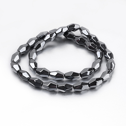 Non-magnetic Synthetic Hematite Beads Strands, Faceted, Bicone