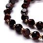Natural Red Tiger Eye Beads Strand, with Seed Beads, Six Sided Celestial Dice