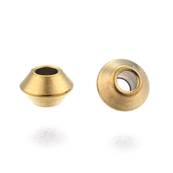 Flat Round Ion Plating(IP) 304 Stainless Steel Spacer Beads, 4x2mm, Hole: 1.2mm