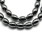 Non-magnetic Synthetic Hematite Oval Beads Strands, Grade AA