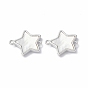 Brass Connector Charms, with Freshwater Shell, Nickel Free, Star Links