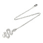 201 Stainless Steel Pendant Necklaces, with Cable Chains, Snake