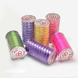 Flat Elastic Crystal String, Elastic Beading Thread, for Stretch Bracelet Making, 0.8mm, about 10.93 yards(10m)/roll