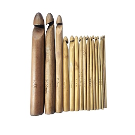 Карбонизированные бамбуковые спицы, крючки для вязания крючком, для плетения крючком швейных инструментов