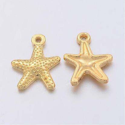 Tibetan Style Alloy Starfish/Sea Stars Charms, Lead Free and Cadmium Free