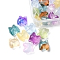 50Pcs 9 Style Transparent Spray Painted Glass Beads, Bear