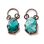 Synthetic Turquoise Pendants, with Red Copper Tone Tin Findings, Lead & Nickel & Cadmium Free, Nuggets