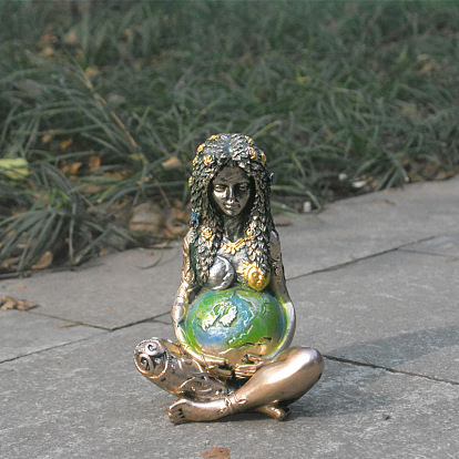 Statue de la déesse mère de la terre en résine, pour les décorations d'affichage de la maison et du jardin au bureau