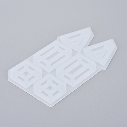 Moldes de silicona con forma de geometría sólida, para pendientes de bricolaje, collar colgante joyería molde de fundición de resina de silicona