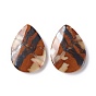 Natural Gemstone Cabochons, Teardrop with Pattern