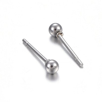 304 Stainless Steel Stud Earrings, Hypoallergenic Earrings, Round