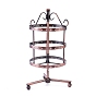 Iron Rotating 3-Tier Earring Display Stand, for Hanging Dangle Earring, 72 Holes