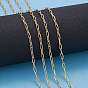 Паяные латунные цепочки для скрепок, тянутые удлиненные кабельные цепи, долговечный, реальный 18 k позолоченный, с катушкой