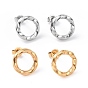 304 Stainless Steel Wave Ring Stud Earrings for Women