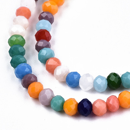 Glass Beads Strands, Faceted Rondelle