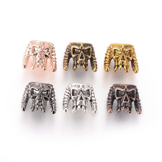 Tibetan Style Alloy Beads, Skull