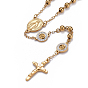 304 inoxydable colliers en acier chapelet de perles pour la pâques, avec argile polymère strass, crucifix croix & ovale avec saint & plat rond avec vierge marie