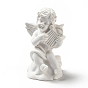 Sculptures en plâtre imitation résine, figurines, décorations d'affichage à la maison, ange avec harpe