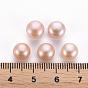 Natural Cultured Freshwater Pearl Beads, Grade 3A, Half Drilled, Rondelle, Dyed