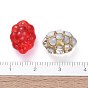 Czech Glass Beads, AB Color Plated/Gold Inlay Color, Grape
