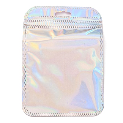 Emballage laser en plastique sacs à fermeture éclair yinyang, pochettes supérieures auto-scellantes, rectangle