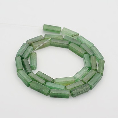 Cuentas de cuboides aventurina verde natural hebras, 13x4x4 mm, agujero: 1 mm, sobre 31 unidades / cadena, 16.1 pulgada