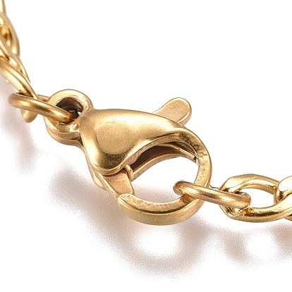 304 Stainless Steel Figaro Chain Necklaces, with Lobster Claw Clasps