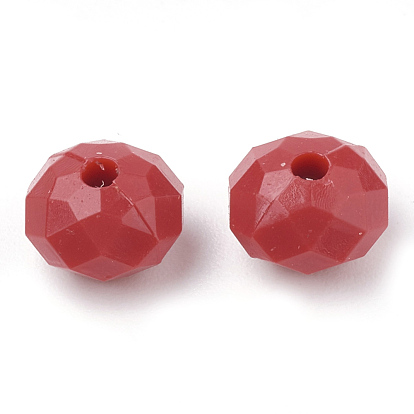 Opaque Acrylic Beads, Faceted, Rondelle