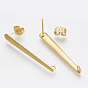 201 Stainless Steel Stud Earring Findings, with Loop and 304 Stainless Steel Pins