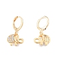 Clear Cubic Zirconia Elephant Dangle Leverback Earrings, Brass Jewelry for Women, Cadmium Free & Nickel Free & Lead Free