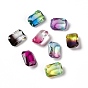 Faceted K9 Glass Rhinestone Cabochons, Pointed Back, Rectangle Octagon