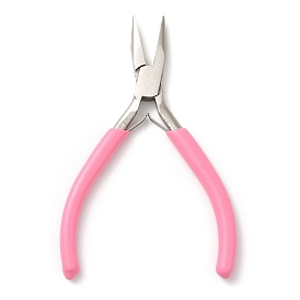 Steel Jewelry Pliers, Needle Nose Plier, Chain Nose Pliers, with Plastic Handle Covers, Ferronickel