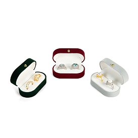 Velvet Ring Jewelry Boxes, Wedding Ring Storage Case, Oval